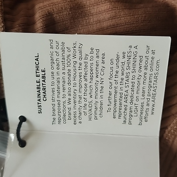 NWT Saks off 5th Area Stars Ribbed Tulip cardigan size Large in brown - Picture 7 of 7